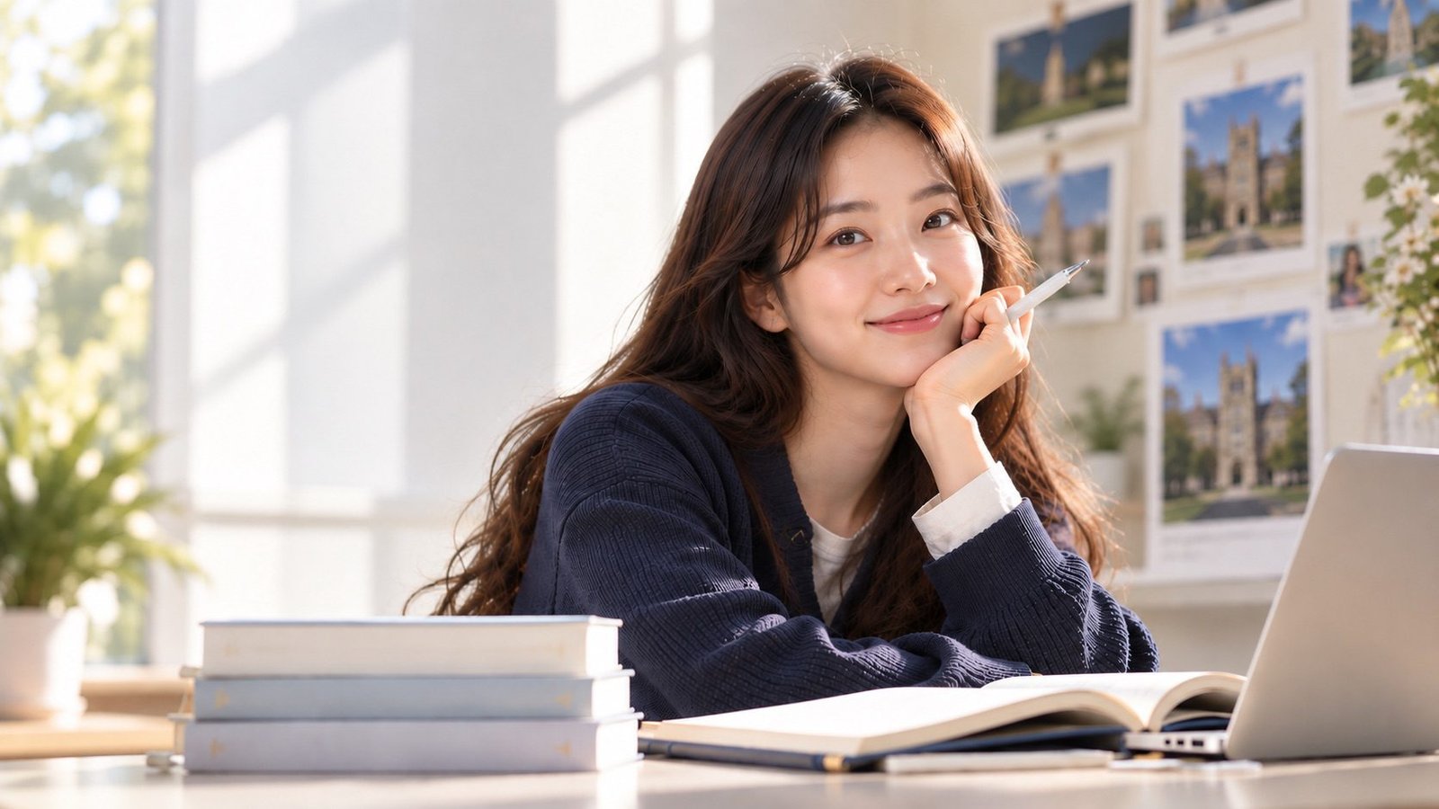 환하게 웃는 여학생 얼굴